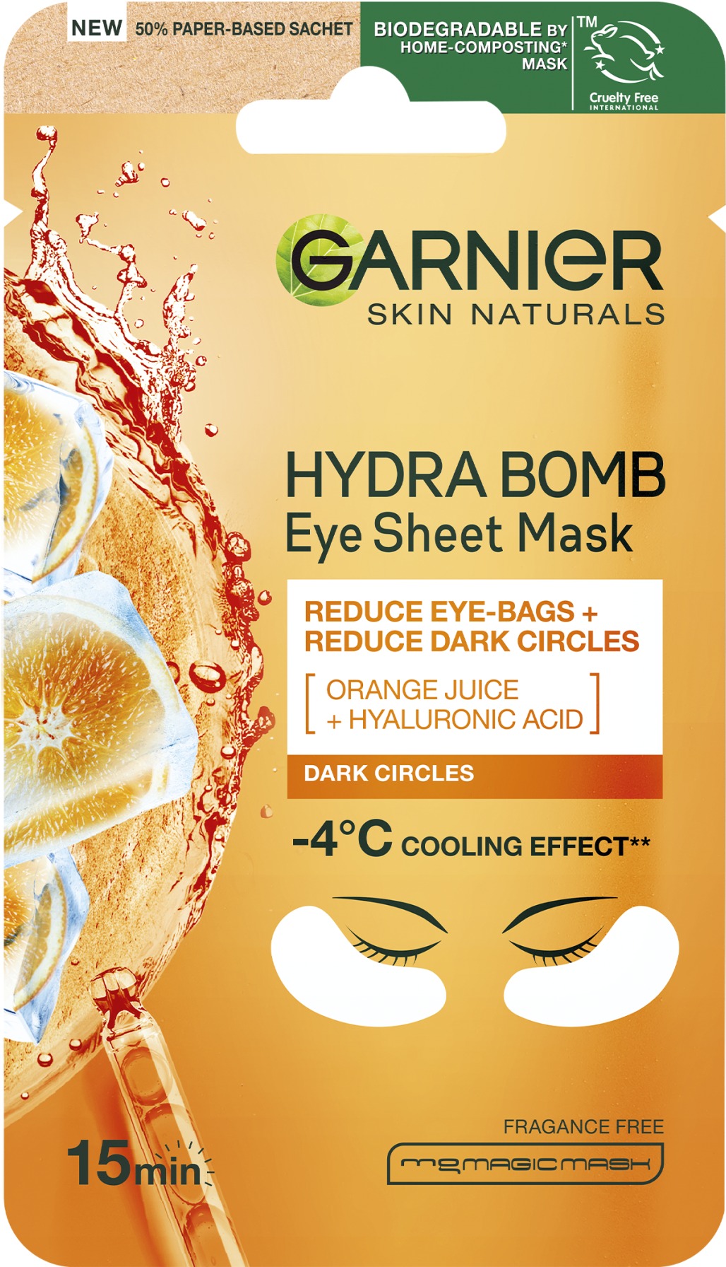 GARNIER Skin Naturals Hydra Bomb Eye Sheet Mask Orange Juice 6g