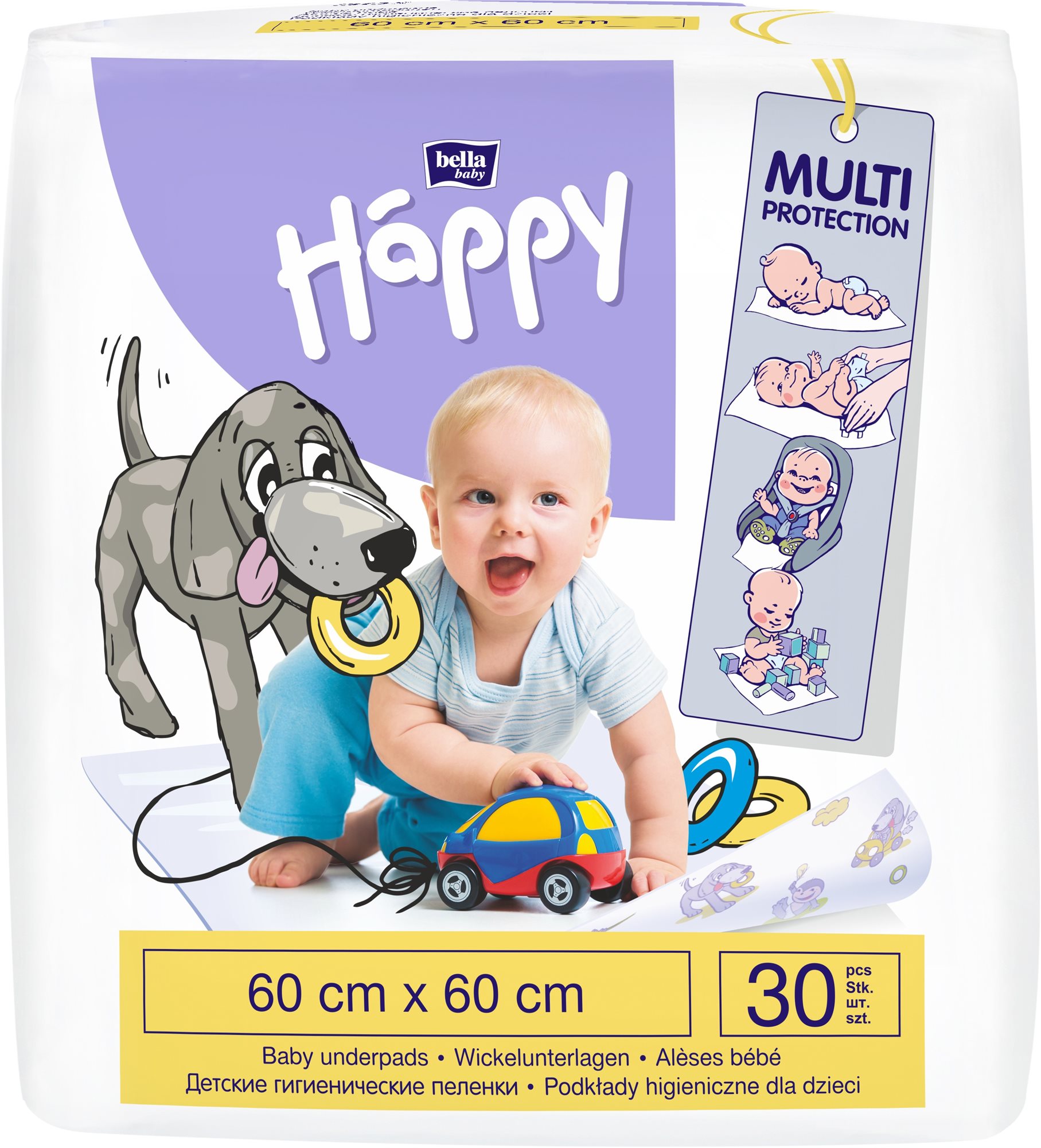 BELLA Baby Happy Dětské podložky 60 × 60 cm, 30 ks