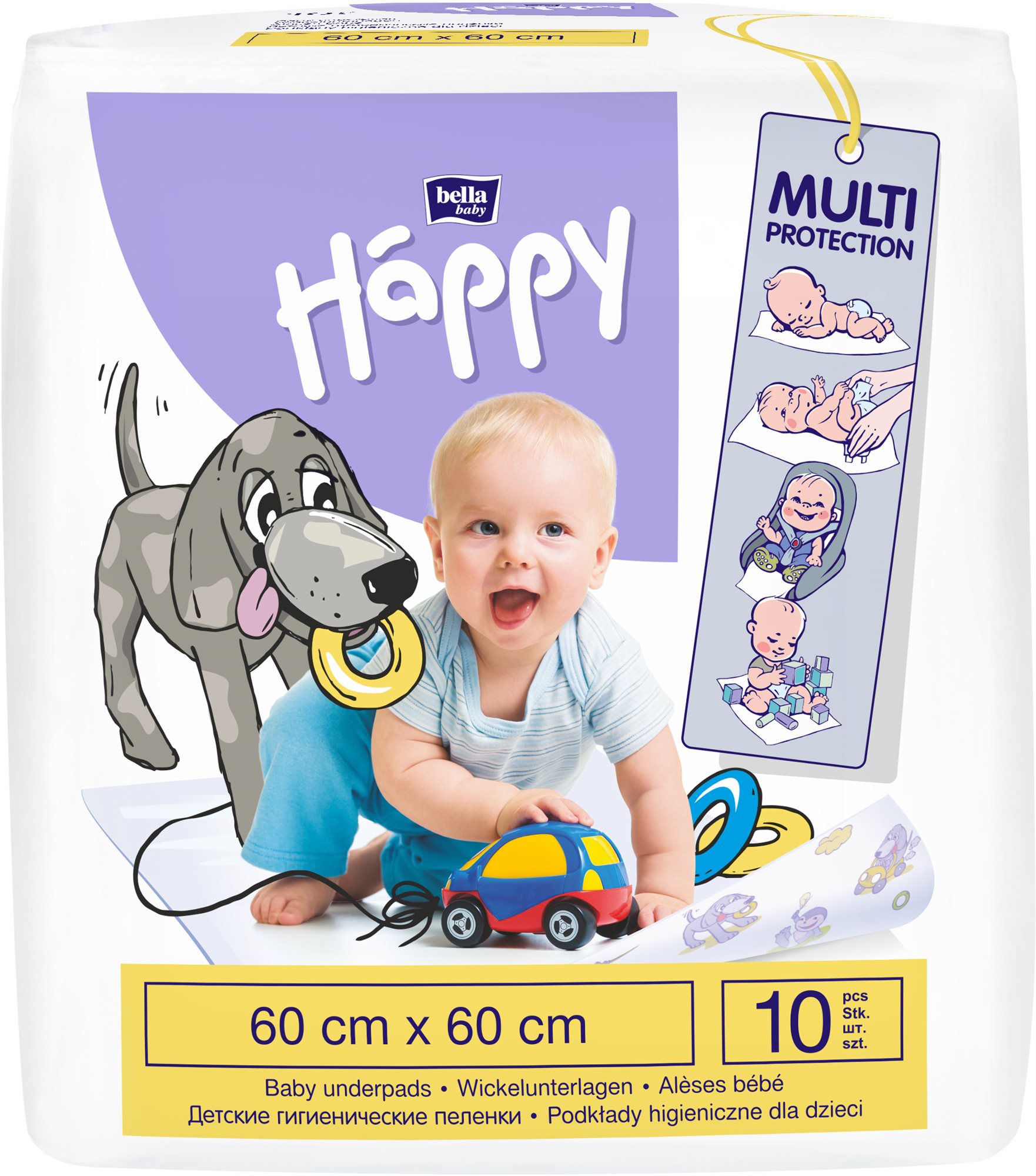 BELLA Baby Happy Dětské podložky 60 × 60 cm, 10 ks