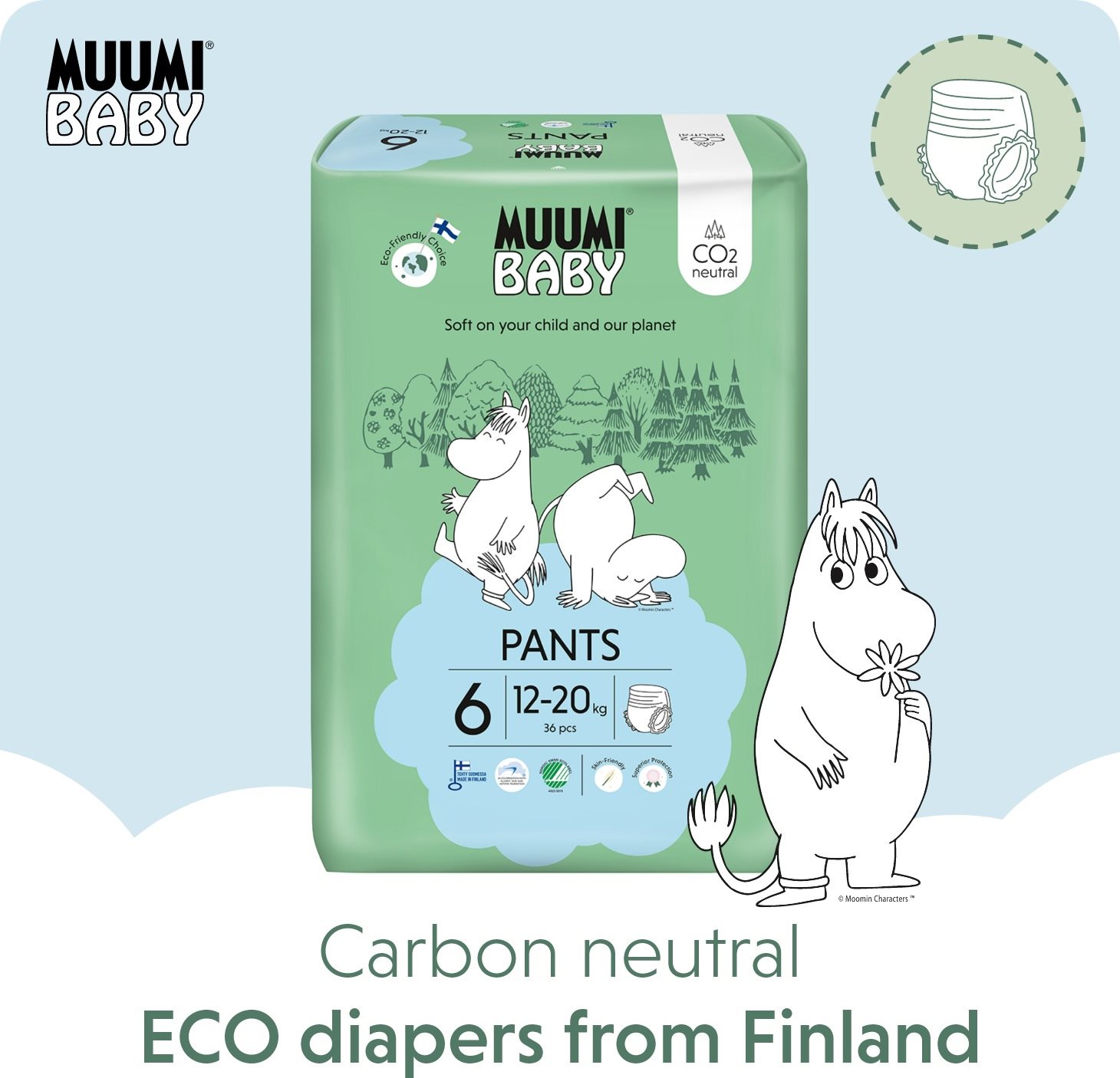 Muumi Baby Pants Junior vel. 6 (108 ks)