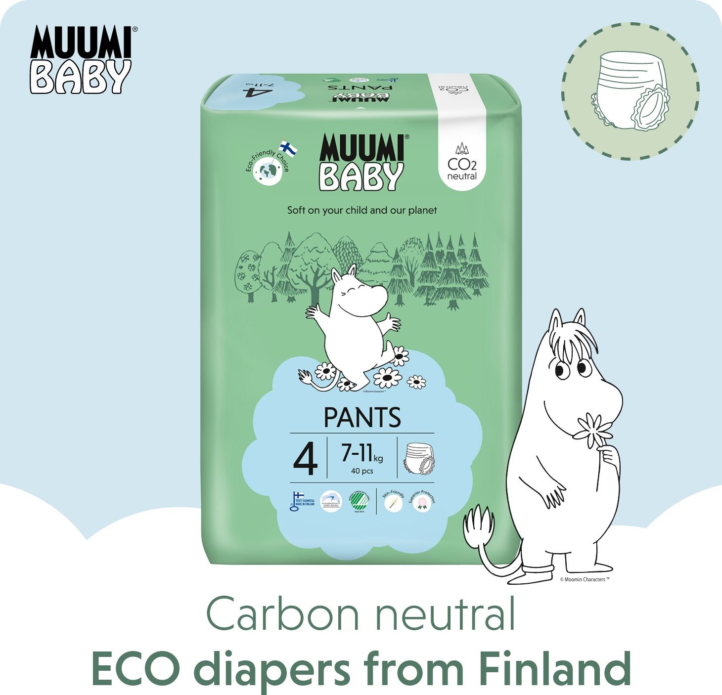 Muumi Baby Pants Maxi vel. 4 (40 ks)
