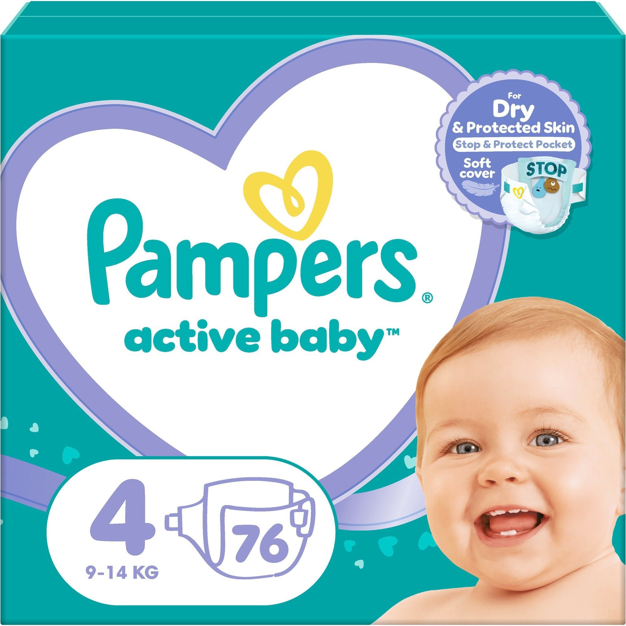 PAMPERS Active Baby vel. 4 (76 ks) 9–14 kg