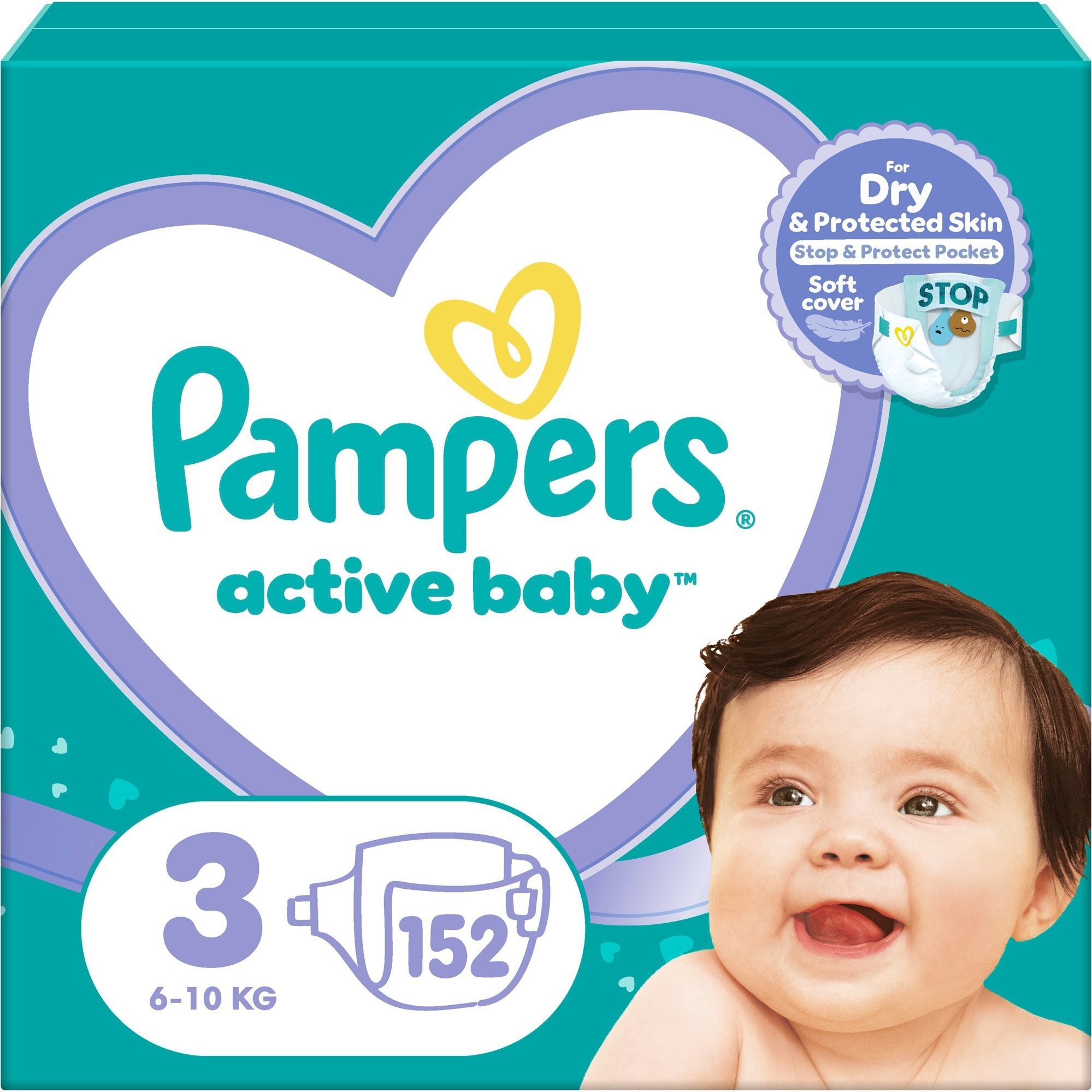 PAMPERS Active Baby vel. 3 (152 ks) - měsíční balení