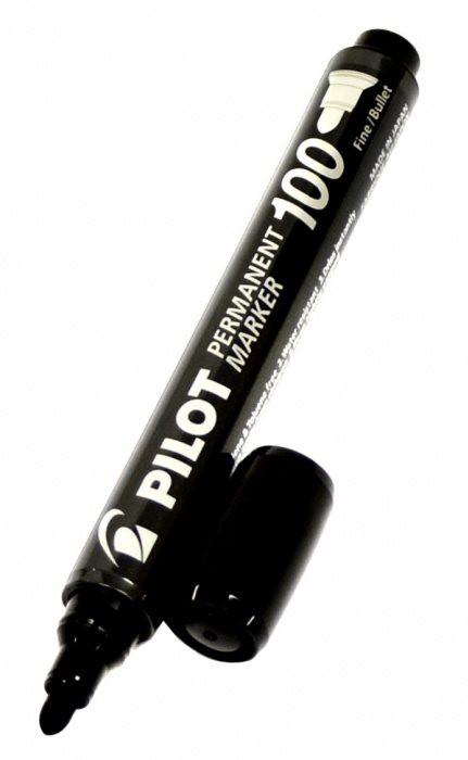 Permanentní marker PILOT 100, černý, hrot 1.0 mm