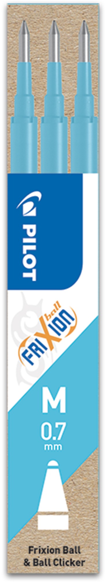 PILOT Frixion 07 / 0.35 mm, světle modrá - balení 3 ks