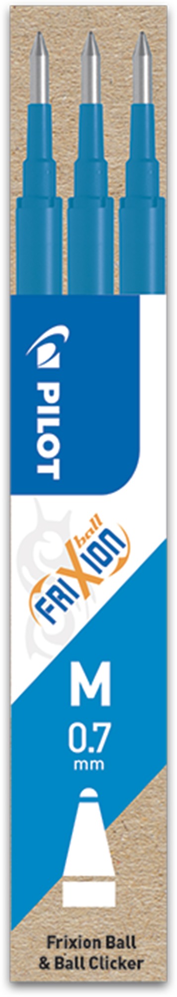 PILOT FriXion 07 / 0.35 mm, nebeská modř - balení 3 ks
