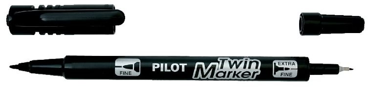 PILOT Twin Marker 0.4 a 0.5 mm, BeGreen, černý
