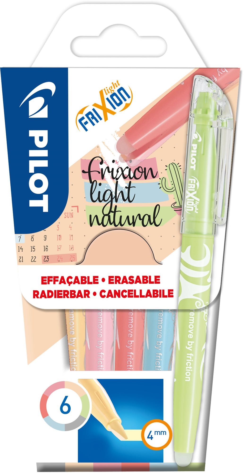 PILOT FriXion Light Natural Colors Colors 1.0 - 3.3 mm, sada 6 barev