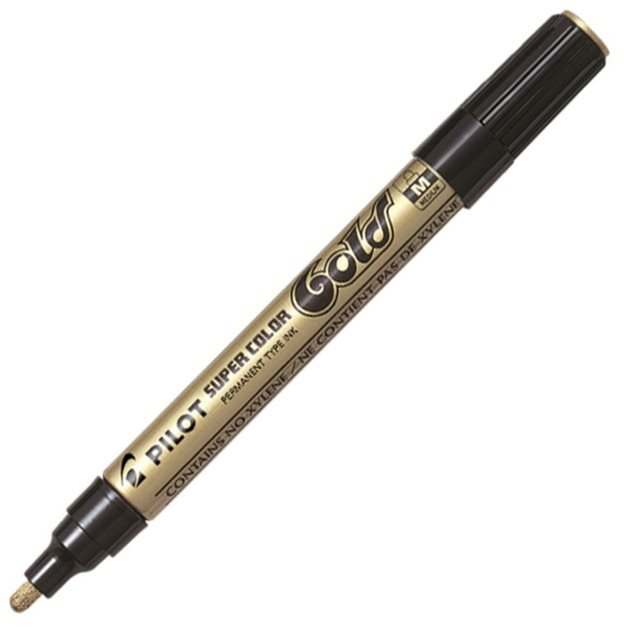 PILOT Super Color M 2.0 mm, zlatý - kvalitní psací stroj