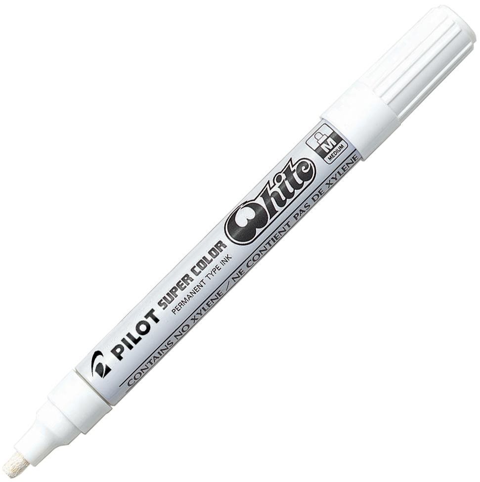 PILOT Super Color M 2.0 mm, bílý - kvalitní fixa pro psaní, kreslení a malování