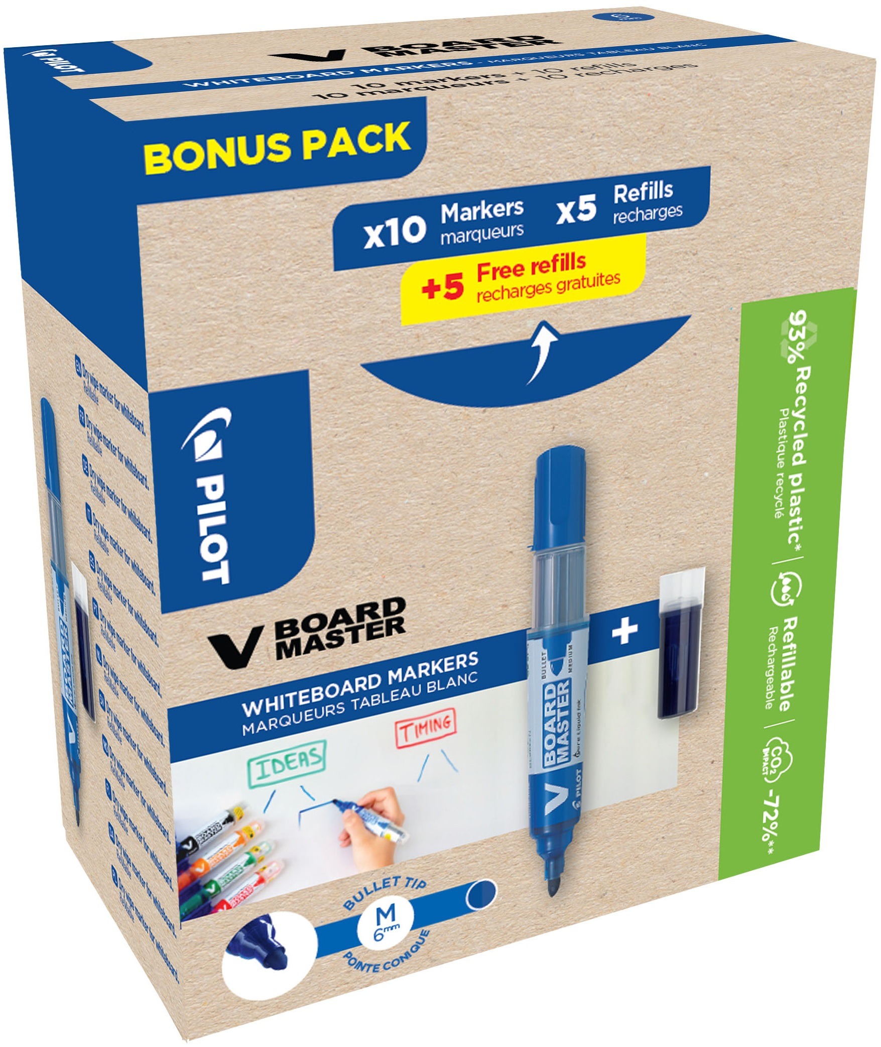PILOT V-Board Master na bílé tabuli Greenpack, modrý