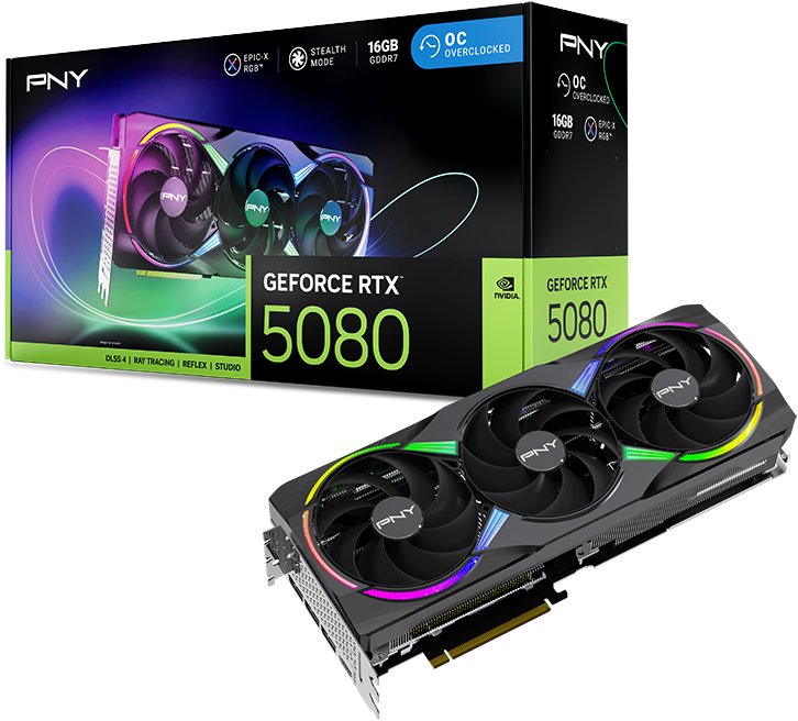 PNY GeForce RTX 5080 EPIC-X RGB Overclocked Triple Fan