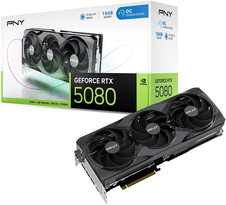 PNY GeForce RTX 5080 Overclocked Triple Fan