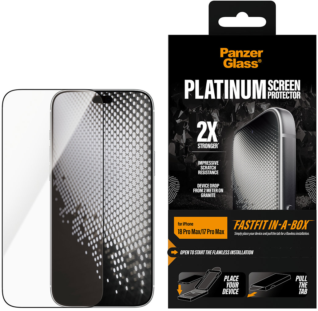 PanzerGlass Platinum Apple iPhone 18 Pro Max/17 Pro Max s bezprašným instalačním boxem