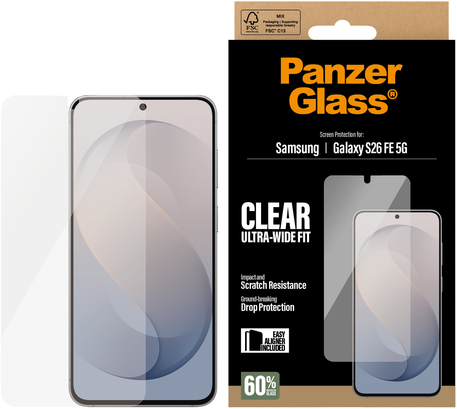 PanzerGlass Samsung Galaxy S26 FE 5G s instalačním rámečkem