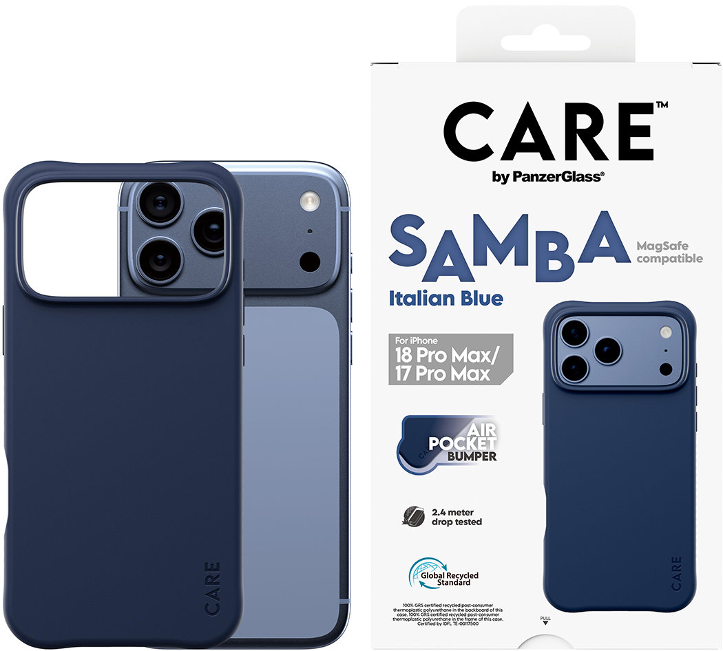 PanzerGlass CARE kryt Apple iPhone 18 Pro Max/17 Pro Max Samba Italian Blue MagSafe