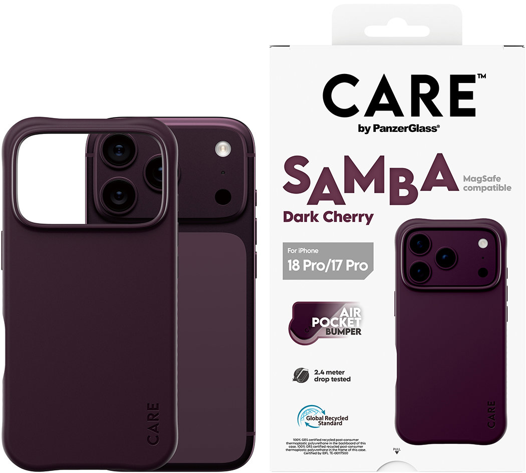 PanzerGlass CARE kryt Apple iPhone 18 Pro/17 Pro Samba Dark Cherry MagSafe