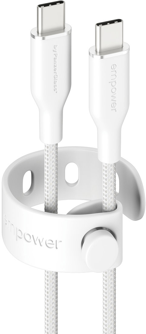 PanzerGlass Empower kabel USB-C/USB-C, 2 m bílý