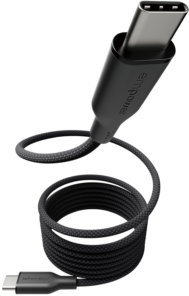 PanzerGlass Empower magnetický kabel 240 W USB-C/USB-C, 1,5 m černý