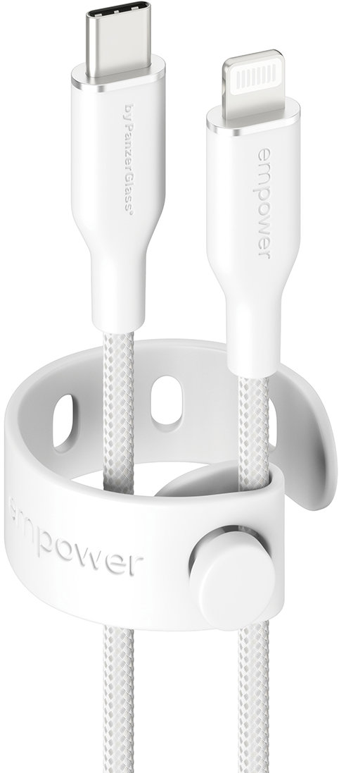 PanzerGlass Empower kabel MFI USB-C/Lightning, 1,2 m bílý