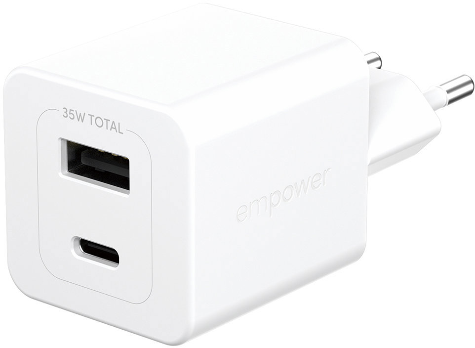 PanzerGlass Empower nabíječka Turbo GaN 35 W 1x USB-C + 1x USB-A, bílá
