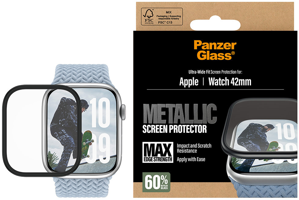 PanzerGlass Apple Watch 11/10 42 mm s kovovým rámečkem