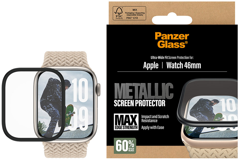 PanzerGlass Apple Watch 11/10 46 mm s kovovým rámečkem