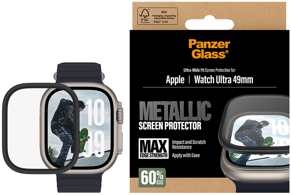 PanzerGlass Apple Watch Ultra s kovovým rámečkem