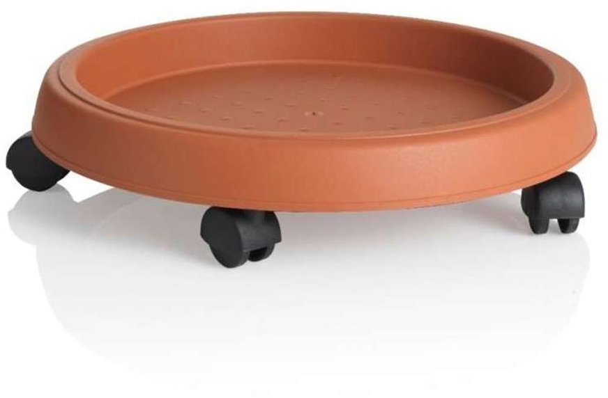BAMA Podstavec pod květináč s kolečky, terracota, 25 cm