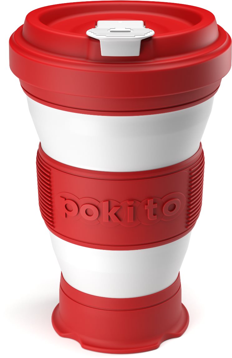 Pokito Skládací šálek na kávu 3v1 třešňový