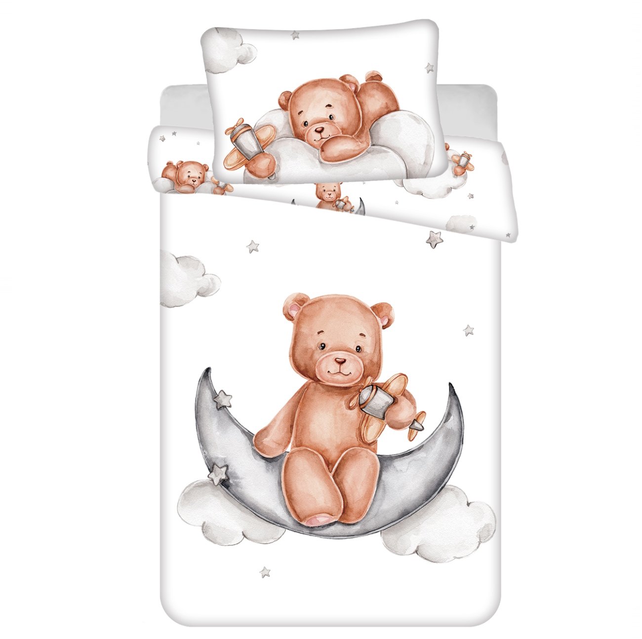 Jerry Fabrics Medvídek plane baby 100 × 135, 40 × 60 cm