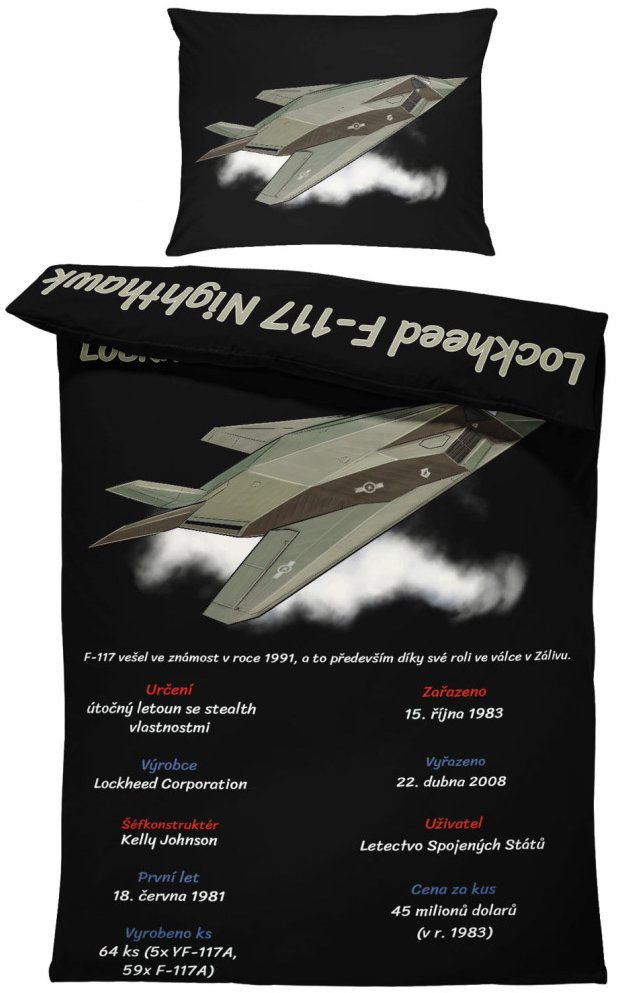 IMPAR Povlečení F117 Nighthawk, 140 × 200 cm + 90 ×70 cm