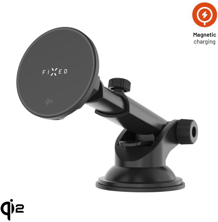 FIXED MagRound2 XL na sklo nebo palubní desku podpora MagSafe Qi2 15W černý