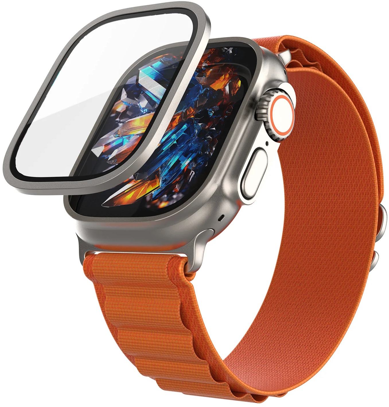 FIXED Armor s ocelovým rámečkem pro Apple Watch Ultra 49mm titanové