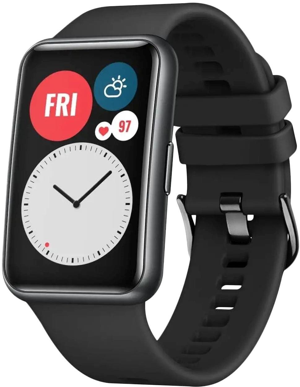 FIXED Silicone Strap pro Huawei Watch FIT černý