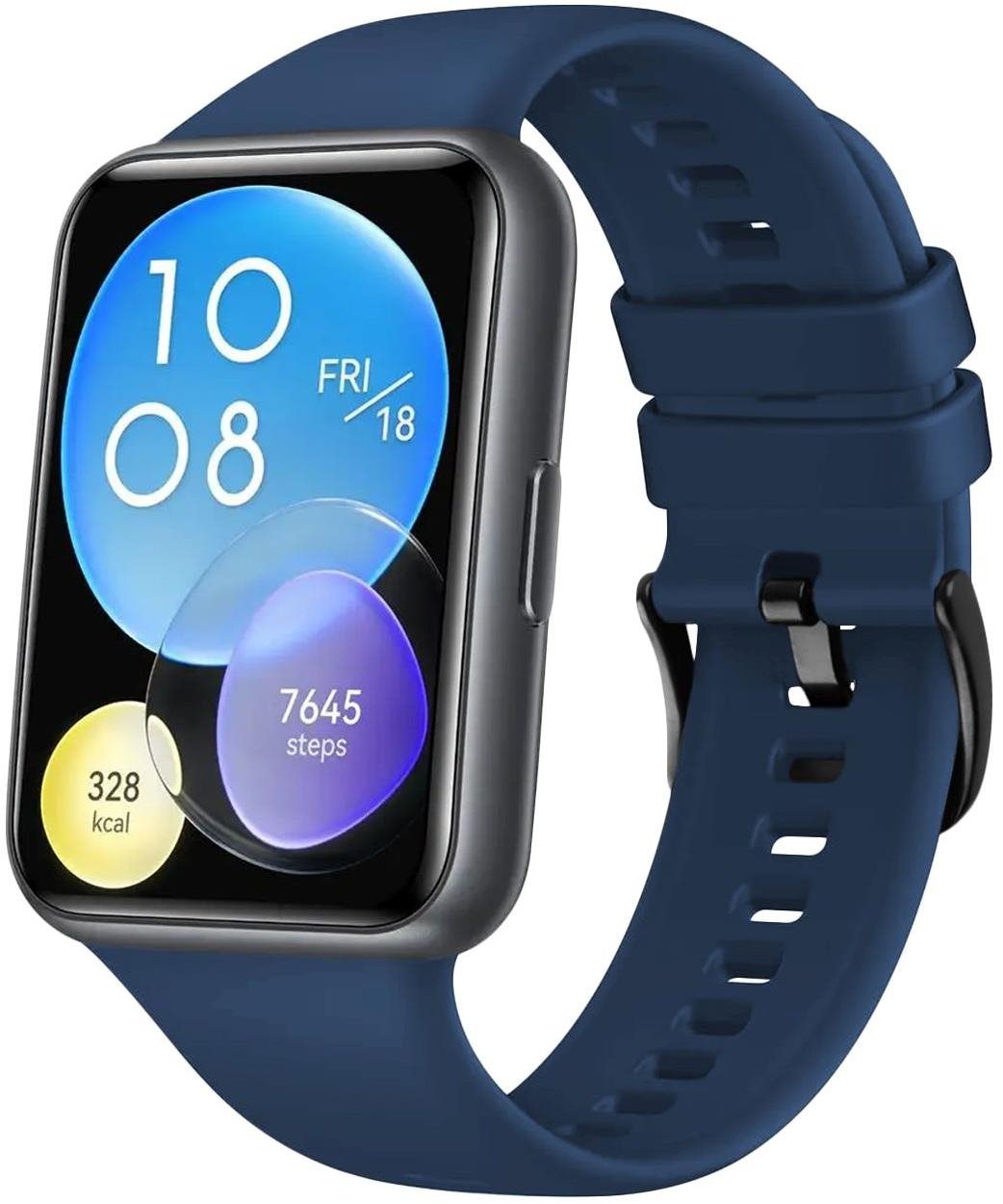 FIXED Silicone Strap pro Huawei Watch FIT2/FIT2 Classic modrý