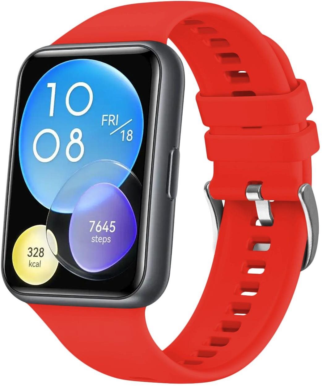 FIXED Silicone Strap pro Huawei Watch FIT2 červený