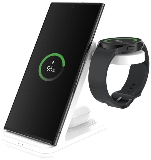 FIXED Powerstation pro Samsung s bezdrátovým nabíjením až pro 3 zařízení bílý