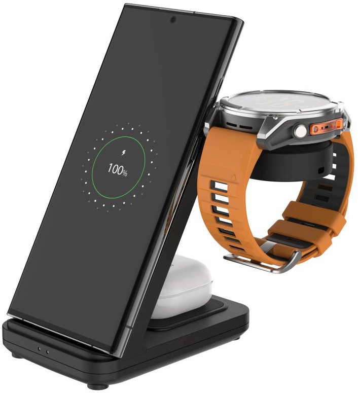 FIXED Powerstation pro Garmin s bezdrátovým nabíjením až pro 3 zařízení černý