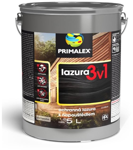 PPG Primalex lazura tenkovrstvá 3v1 mahagon amer, 5 l
