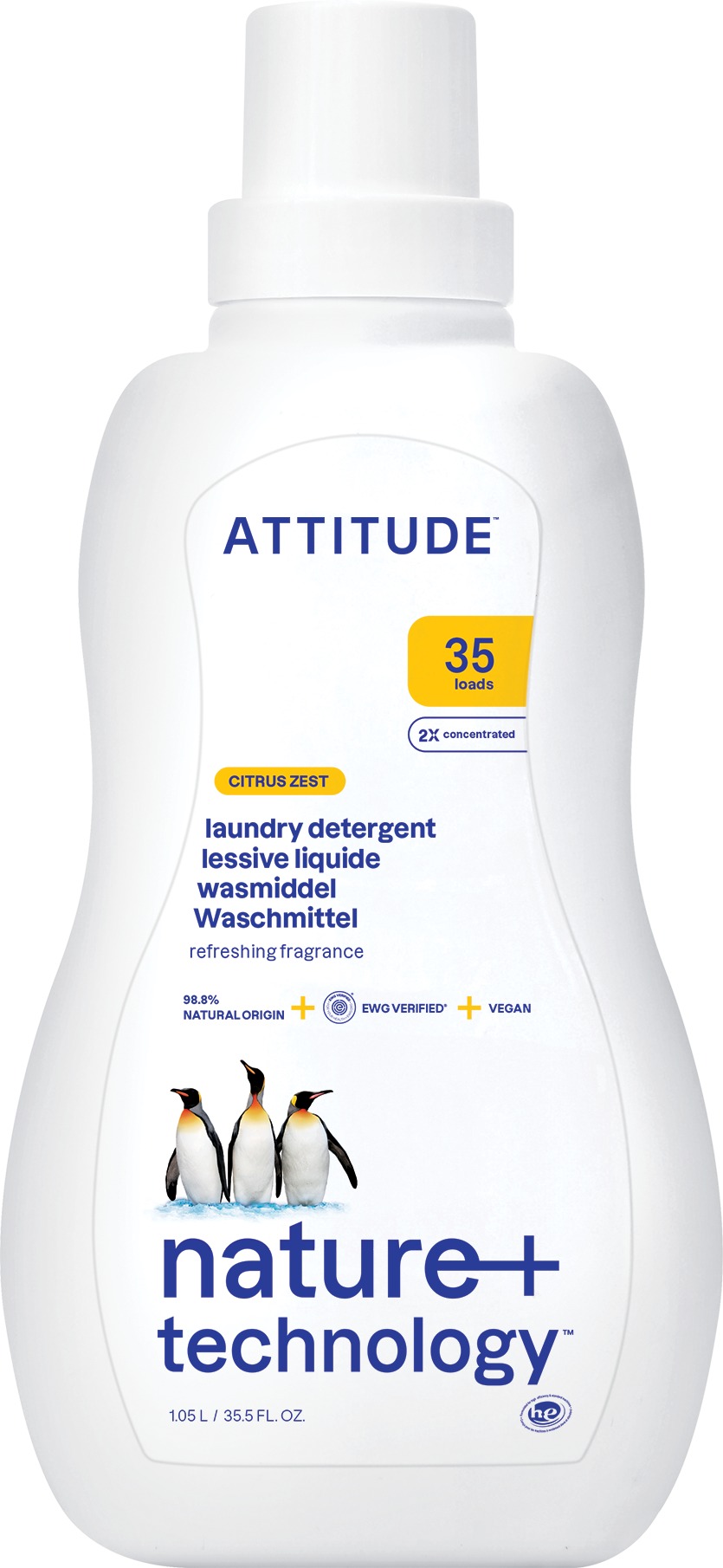 ATTITUDE Prací gel s vůní citronové kúry 1,05 l