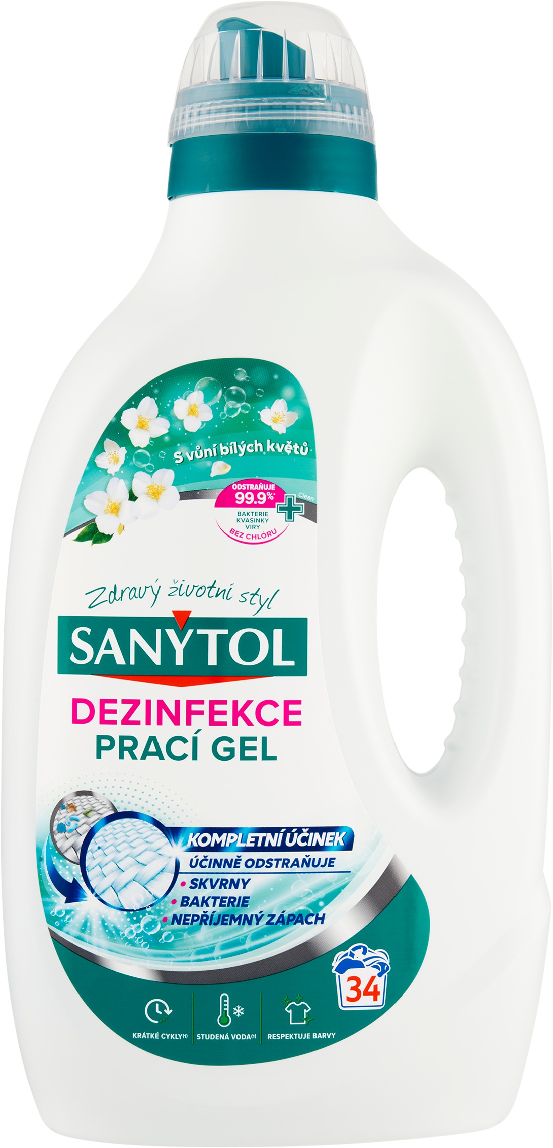 SANYTOL dezinfekční prací gel květinová svěžest 1,7 l (34 praní)