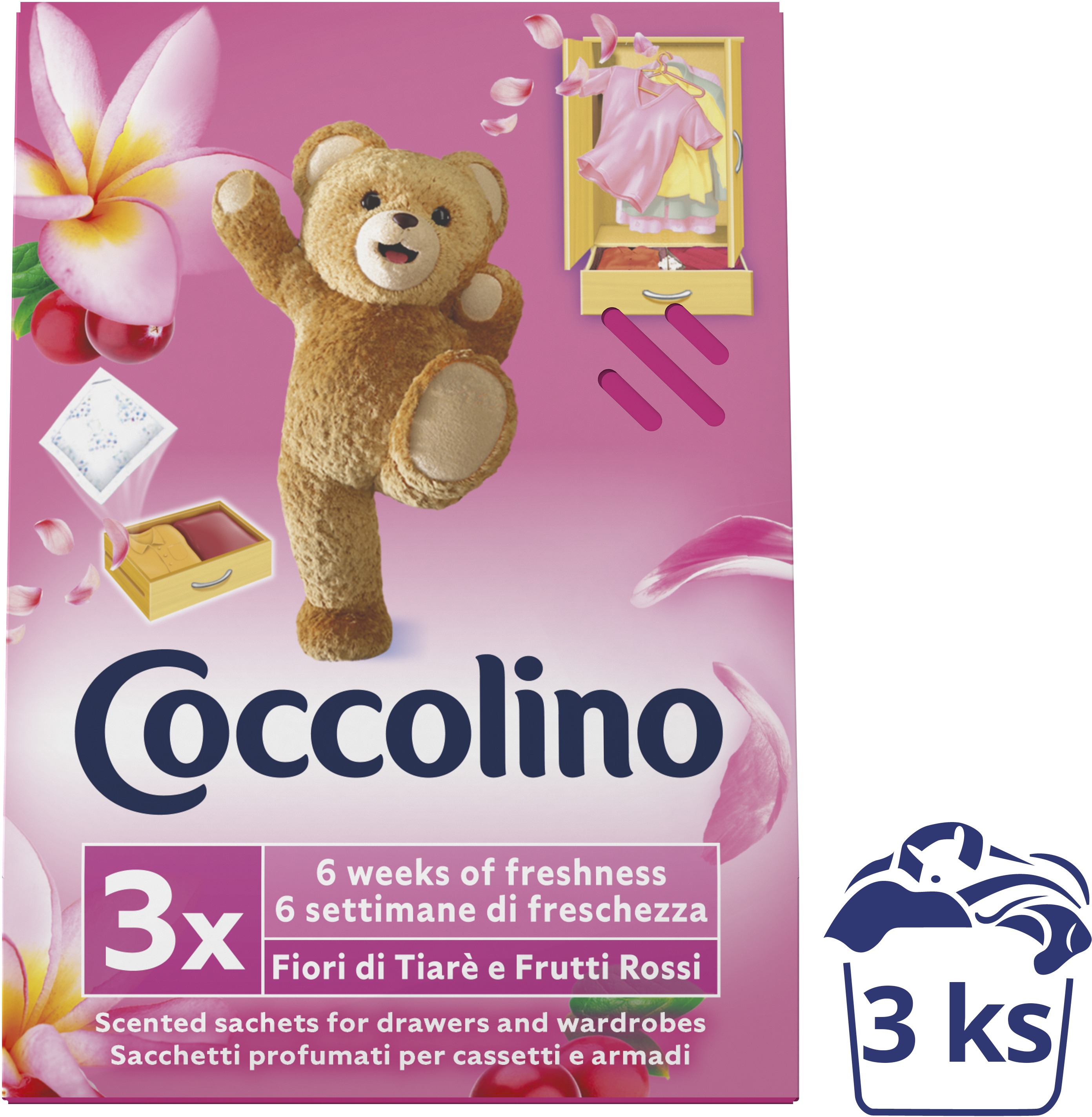 COCCOLINO Frutti Rossi vůně do skříně 3 ks