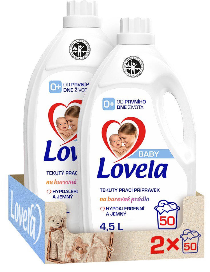 LOVELA Baby tekutý prací přípravek na barevné prádlo 2× 4,5 l