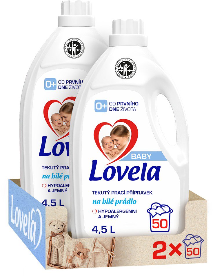 LOVELA Baby tekutý prací přípravek na bílé prádlo 2× 4,5 l