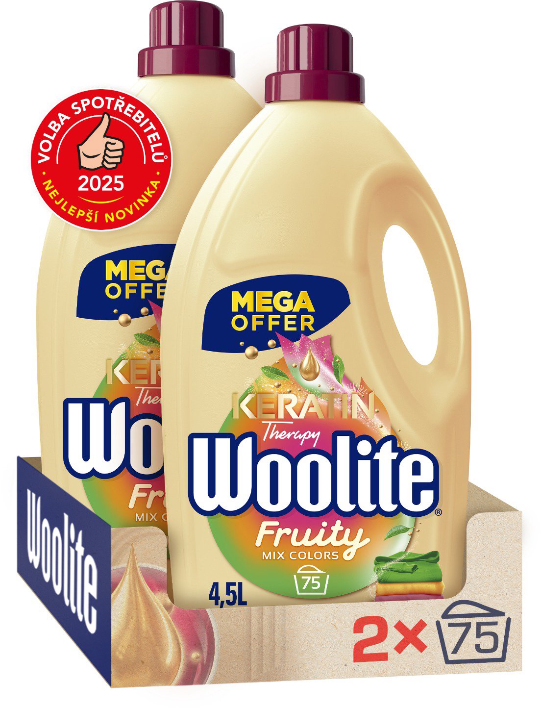 WOOLITE Keratin Therapy Fruity Color 2× 4,5 l