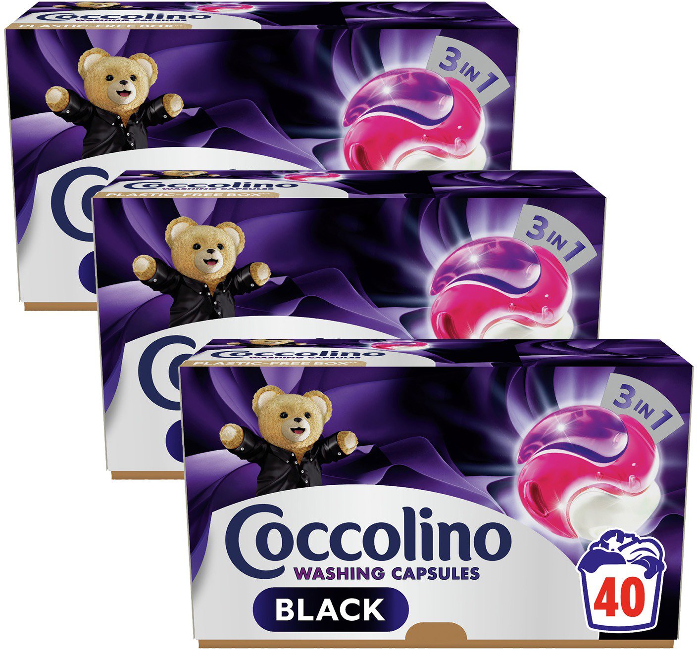COCCOLINO Black 3 × 40 ks