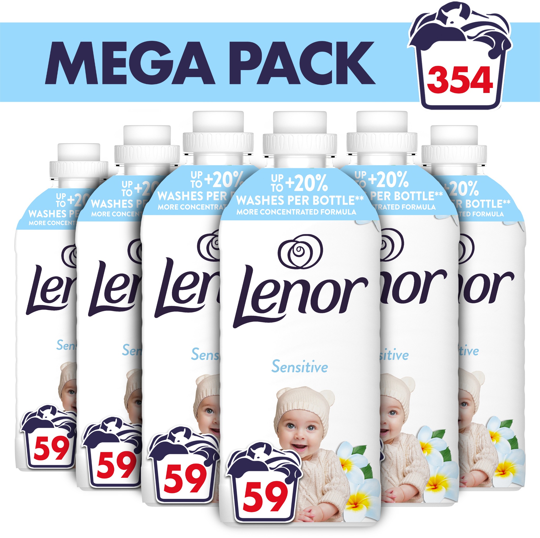 LENOR Sensitive 6 × 1,239 l