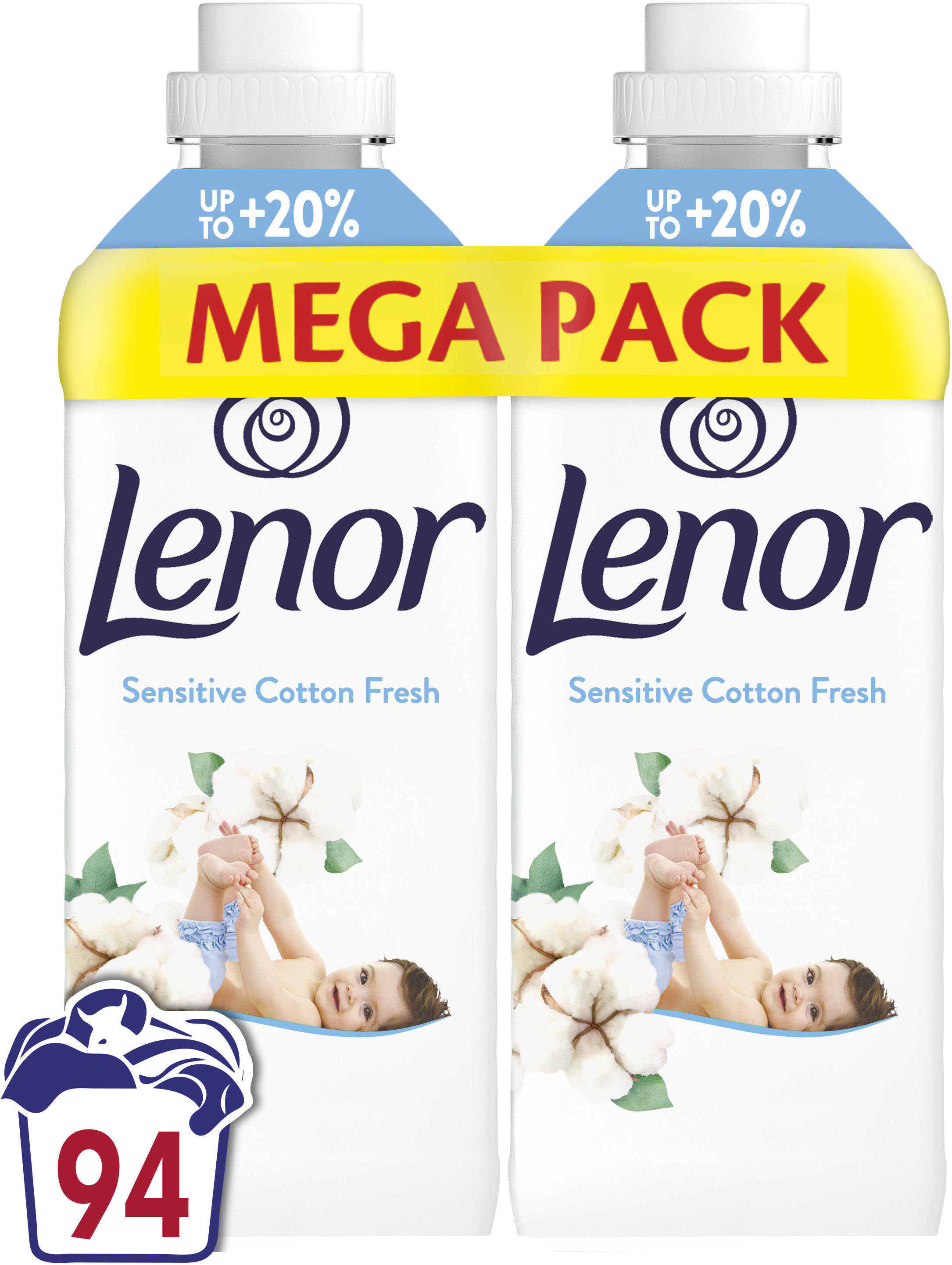 LENOR Sensitive Cotton Fresh 2× 987 ml