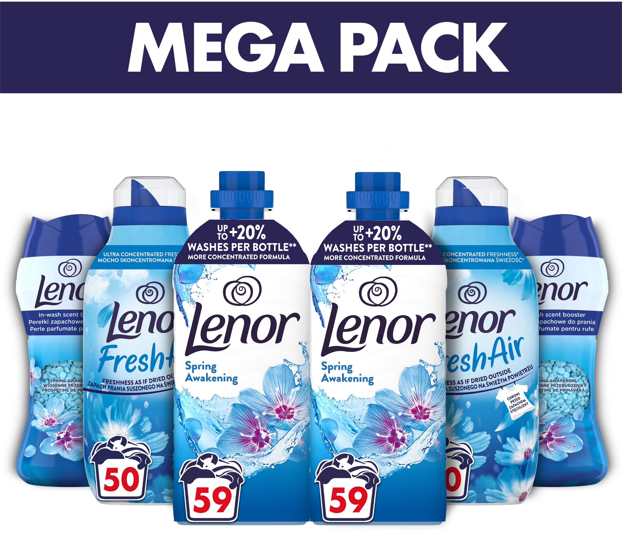 LENOR Spring Awakening 2× 1,239 l +  Fresh Air Fresh Wind 2× 700 ml + Spring Awakening 2× 270 g